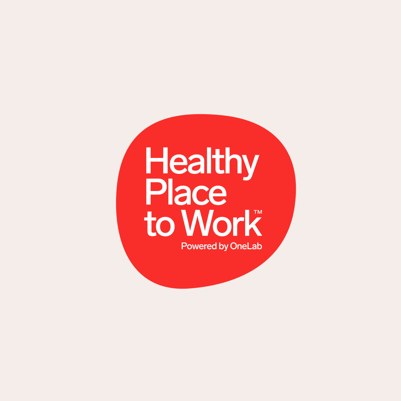 Healthy Place to Work award badge powered by OneLab for sustainable workplaces